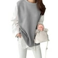 thumbnail image 1 of ZANZEA Women Long Sleeved O-Neck Patchwork Contrast Color Blouse Pullover Tops, 1 of 5