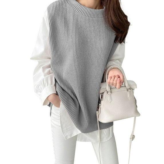 ZANZEA Women Long Sleeved O-Neck Patchwork Contrast Color Blouse Pullover Tops