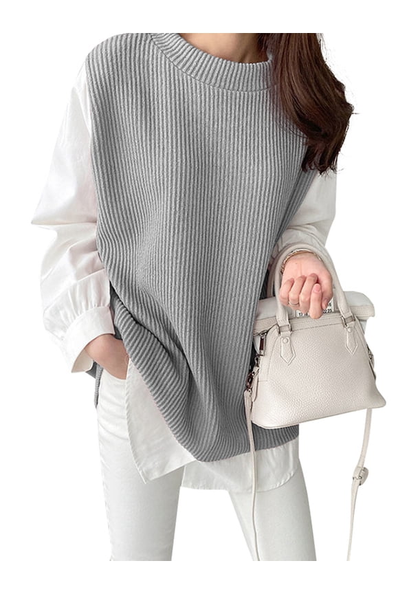 Women Long Sleeved O-Neck Patchwork Contrast Color Blouse Pullover Tops