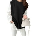 thumbnail image 1 of ZANZEA Women Long Sleeved O-Neck Patchwork Contrast Color Blouse Pullover Tops, 1 of 5