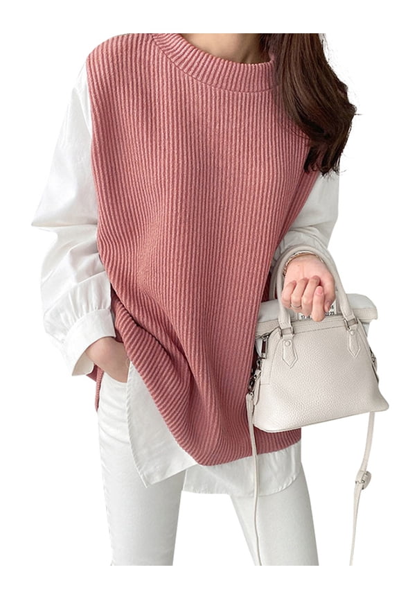 Women Long Sleeved O-Neck Patchwork Contrast Color Blouse Pullover Tops