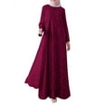 thumbnail image 1 of ZANZEA Women Muslim Kaftan Full Sleeve Lace Patchwork Casual Long Maxi Dress, 1 of 3