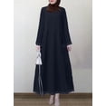 thumbnail image 1 of ZANZEA Women Muslim Long Sleeve O-Neck Islamic Lace Patchwork Maxi Dress, 1 of 4