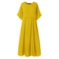 thumbnail image 1 of ZANZEA Women Polka Dot Round Neck Long Dress Kaftan Maxi Dress Sundress, 1 of 3