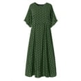 thumbnail image 1 of ZANZEA Women Polka Dot Round Neck Long Dress Kaftan Maxi Dress Sundress, 1 of 3