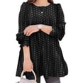 thumbnail image 1 of ZANZEA Women Puff Sleeve O-Neck Bohemian Dot Printed Tunic Tops Blouses, 1 of 7