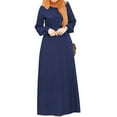 thumbnail image 1 of ZANZEA Women Round Neck Long Sleeve Full Length Abaya Dress Denim Dress, 1 of 11