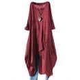 thumbnail image 1 of ZANZEA Women Round Neck Long Sleeve Grid Dress Light Weight Thin Dress, 1 of 3