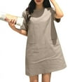 thumbnail image 1 of ZANZEA Women Short Sleeve Pocket Mini Dress Solid Color Vintage Straight Dresses, 1 of 8