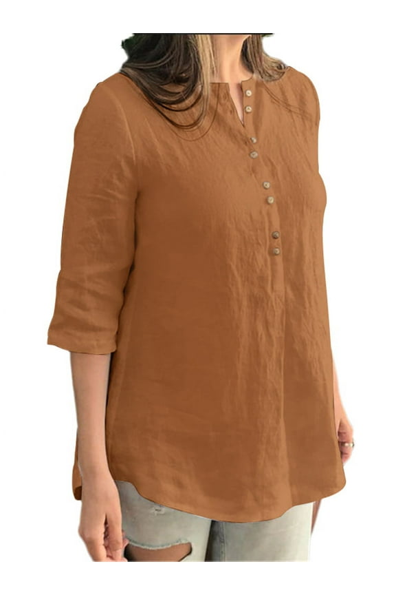 Women Short Sleeve Shirts Casual Tops High Low Blouse