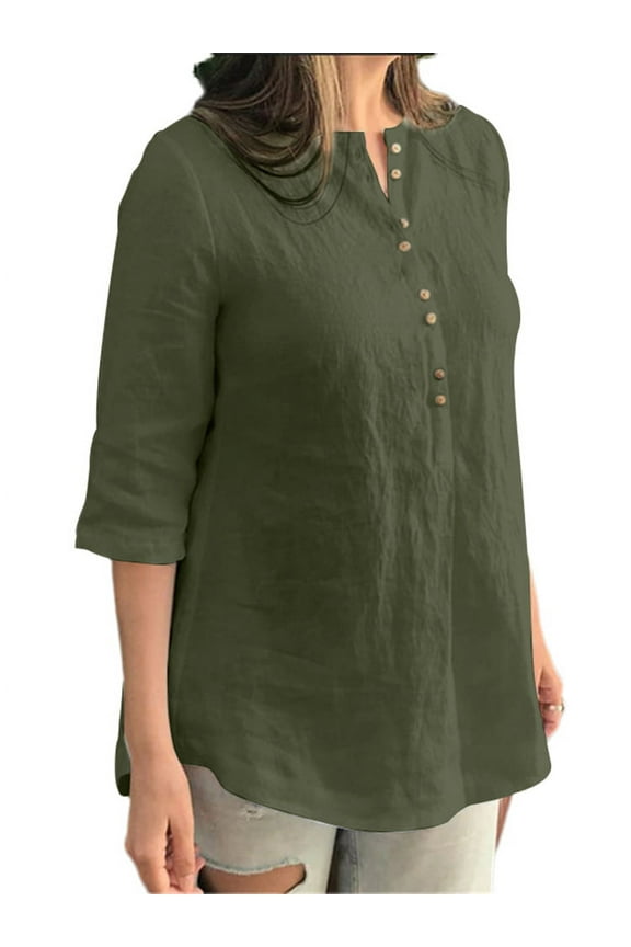 Women Short Sleeve Shirts Casual Tops High Low Blouse