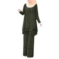 thumbnail image 1 of ZANZEA Women Spring Printing Muslim Suit Full Sleeve O-Neck Long Blouse and Wide Leg Pant, 1 of 4