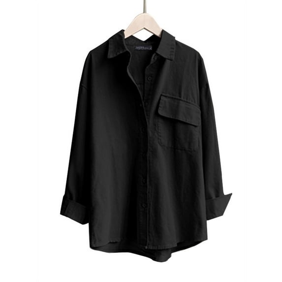 ZANZEA Women Spring Turn Down Collar Long Sleeve Buttons Pleated Shirt