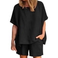 thumbnail image 1 of ZANZEA Women Summer Cotton Linen Sets Short Sleeve Tops Loose Shorts Casual Outfits, 1 of 8