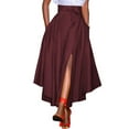thumbnail image 1 of ZANZEA Women Summer Skirts Split Hem Lace-Up Asymmetric Party Casual Long Skirt, 1 of 4