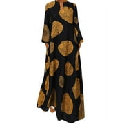 ZANZEA Women Tiered Printed V-Neck Elegant Casual Long Dress