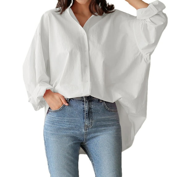 ZANZEA Women Turn-Down-Collar Casual Long Sleeve Button Cuffs OL Blouse