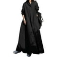 thumbnail image 1 of ZANZEA Women Turn-down Collar Long Sleeve Loose Plain Maxi Dresses, 1 of 4