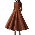 thumbnail image 1 of ZANZEA Women Vintage O-Neck Back Zipper Long Sleeve Pleated Dresses, 1 of 8