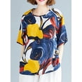 thumbnail image 1 of ZANZEA Women Vintage Printed Top T Shirt Tee Pullover Vintage Floral Blouse, 1 of 5