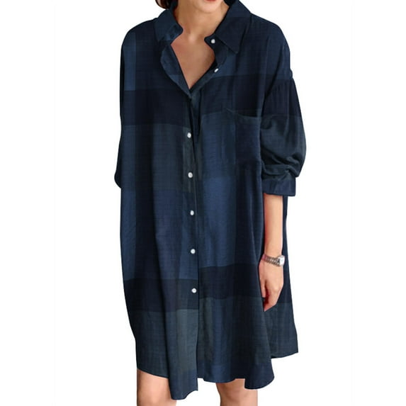 ZANZEA Women's Blouses Casual Long Sleeved Mid Length Shirts Tops