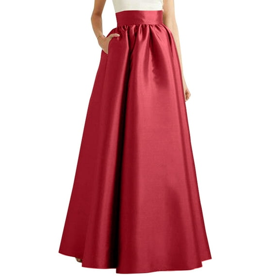 ZANZEA Women's Elegant High Waist A Swing Party Evening Skirt With Pockets