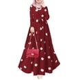 thumbnail image 1 of ZANZEA Women's Muslim Dresses Polka Dots Printed Full Sleeve Layered Dress, 1 of 9