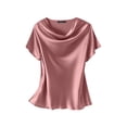 thumbnail image 1 of ZANZEA Womens Blouses Short Sleeve Swing Collar Solid Color Thin Tops Shirts, 1 of 3