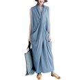 thumbnail image 1 of ZANZEA Womens Dresses Casual Sleeveless V-Neck With Side Pocket Dress, 1 of 12