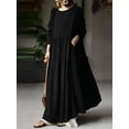 thumbnail image 1 of ZANZEA Womens Dresses O-Neck Long Sleeve Solid Color Casual Long Dress, 1 of 5