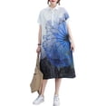 thumbnail image 1 of ZANZEA Womens Formal OL Turn-Down-Collar Floral Print Dress Summer Dress, 1 of 6