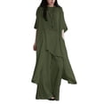 thumbnail image 1 of ZANZEA Womens Half Sleeve O-Neck Side Pockets Tops Elastic Waist Trousers Suits, 1 of 7