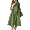 thumbnail image 1 of ZANZEA Womens Long Sleeve Button Up Shirt Dress Casual Loose Swing Midi Dresses, 1 of 11