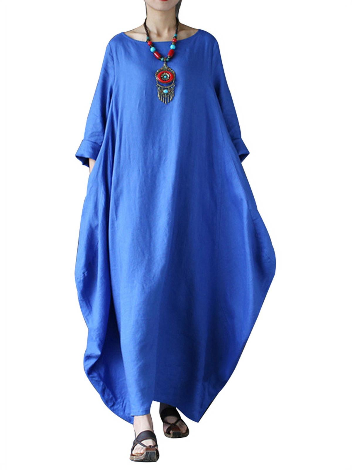 ZANZEA Womens Long Sleeve Casual Long Shirt Dresses - Walmart.com
