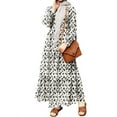 thumbnail image 1 of ZANZEA Womens Long Sleeve Layered Kaftan Dress Floral Printed Casual Dresses, 1 of 2