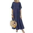 thumbnail image 1 of ZANZEA Womens Polka Dot Short Sleeve Long Dress Baggy Kaftan Maxi Dresses GS, 1 of 4
