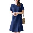 thumbnail image 1 of ZANZEA Womens Short Sleeve A-line Dress Fashion Casual Elegant Beach Dresses, 1 of 6
