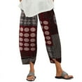 thumbnail image 1 of ZANZEA Womens Trousers Vintage Printed Mid-Calf Length Casual Cropped Pants, 1 of 2