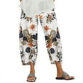 thumbnail image 1 of ZANZEA Womens Trousers Vintage Printed Mid-Calf Length Casual Cropped Pants, 1 of 2