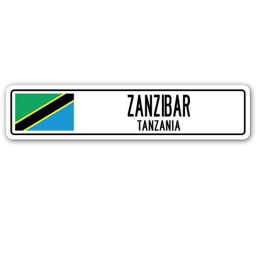 ZANZIBAR TANZANIA Street Sign Tanzanian flag city country road wall gift