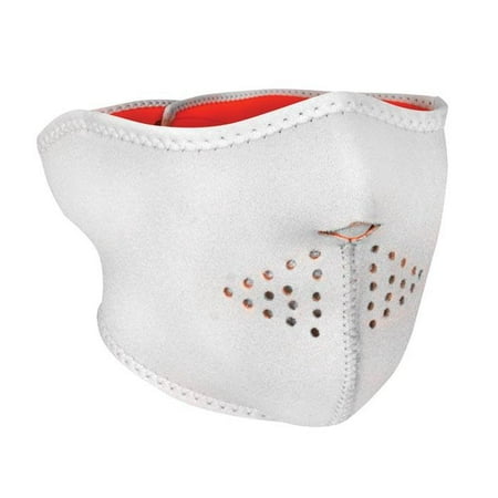 ZANheadgear Neoprene Reversible Half Face Mask (White/High-Vis Orange, One Size) - Zanheadgear