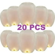 ZAP Chinese Paper Lanterns,20 Pack White Paper Wishing Lanterns for Weddings, Birthday Party, New Years, FestivalWhite