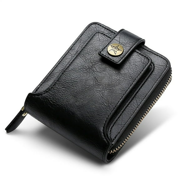 ZAPZEAL Retro Wallet Multifunctional Card Bag with Zipper Buckle for Man Tri-Fold Wallet