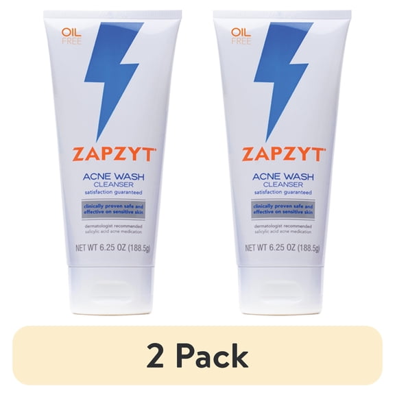 (2 pack) ZAPZYT Acne Wash Cleanser, 6.25 oz