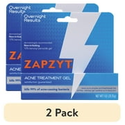 (2 pack) ZAPZYT Maximum Strength 10% Benzoyl Peroxide Acne Treatment Gel, All Skin Types, 1 oz