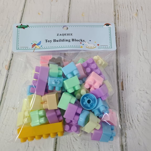 ZAQEIEE Toy building blocks Pastel Plastic Interlocking Building Blocks