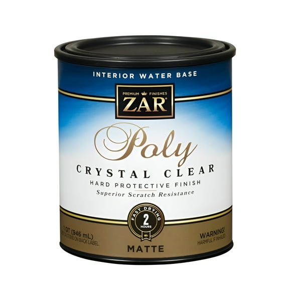 ZAR 34412 Antique Flat Aqua Water Based Polyurethane, QT, No Color