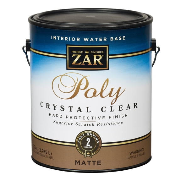 ZAR 34413 Interior Polyurethane, Water Based, Crystal Clear Matte, 1 Gallon - Quantity 2