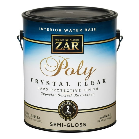 1806082 ZAR PLY CRYSL SEMIGS GL ZAR Semi-Gloss Clear Water-Based Polyurethane 1 gal (Pack of 2)