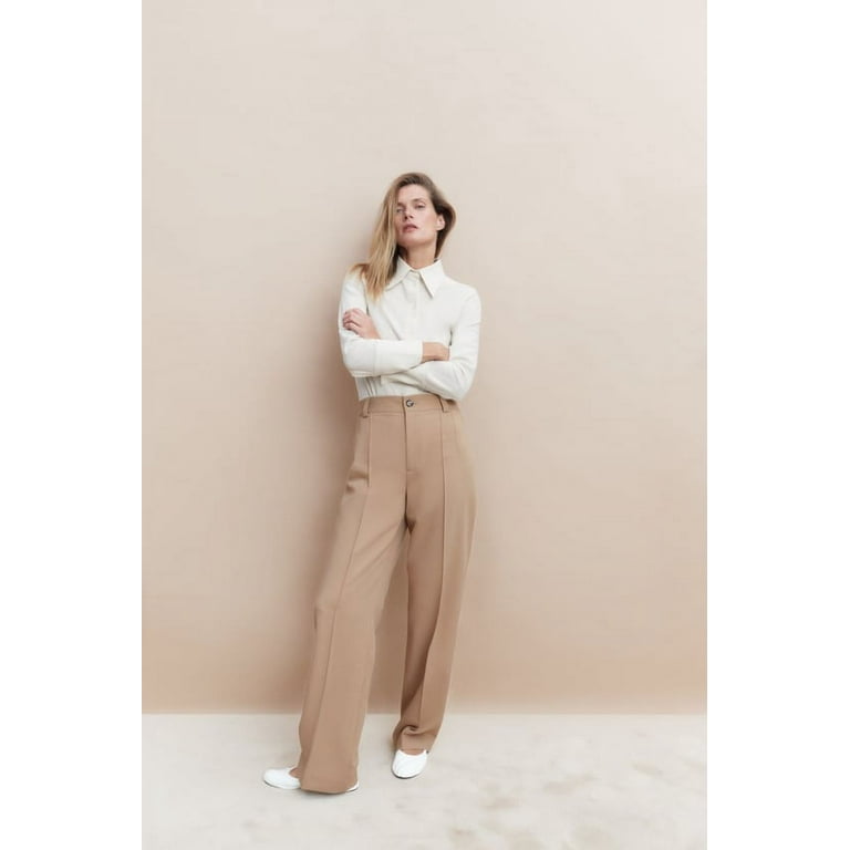 ZARA NEW WOMAN FULL LENGTH HIGH RISE STRAIGHT LEG FRANCOISE PANTS Small New with Tags Ref 9203 103